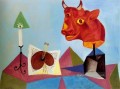 Bougie Palette Tete de taureau rouge 1938 kubistisch